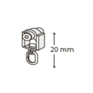 Stahlachsenroller mit drehbarer Öse 20 mm (Profil BPI 115)